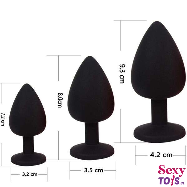 3 Plug Silicona Tallas S M L Sexytoys